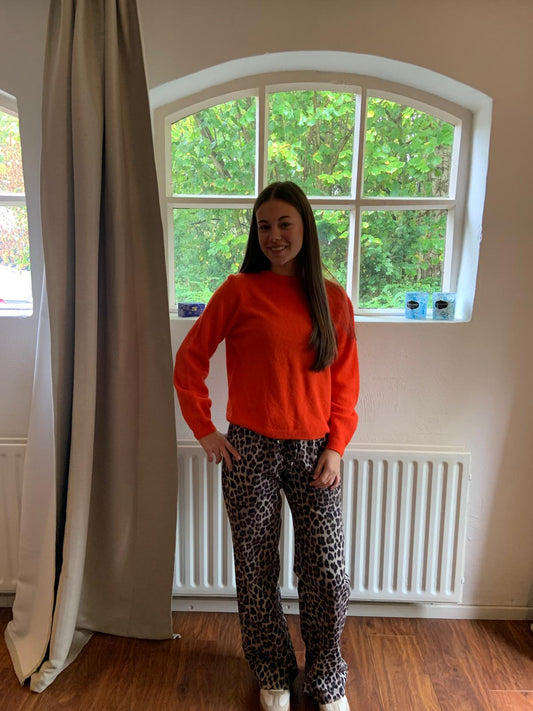 Soft fine trui oranje