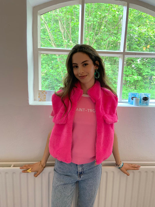 Faux fur bodywarmer