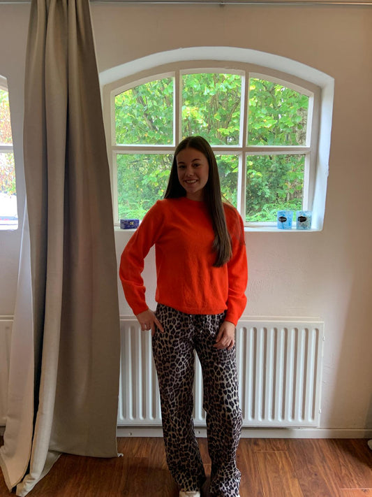 Soft fine trui oranje