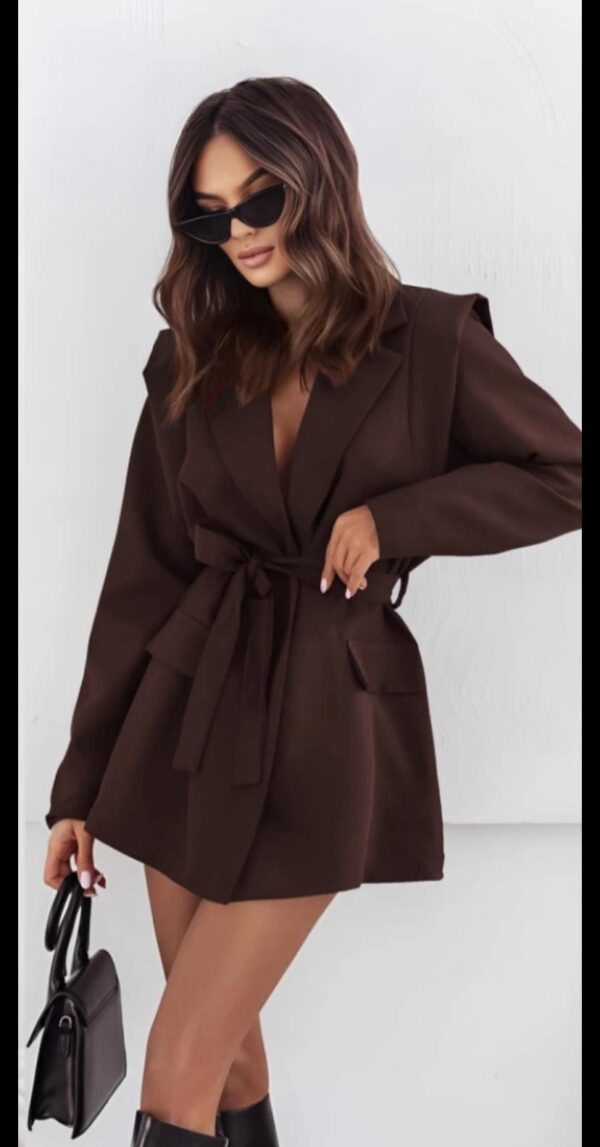 Blazer dress met Belt Bruin