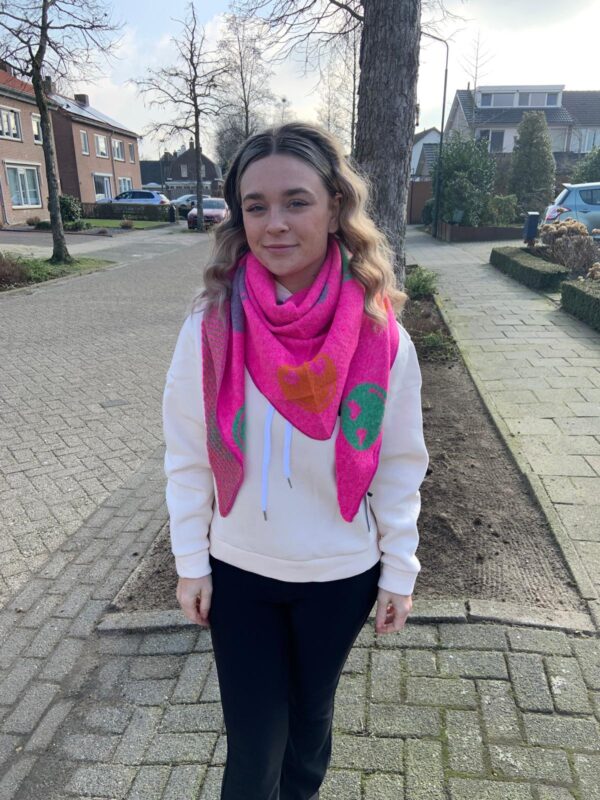 sjaals colorful met smiley - Afbeelding 2