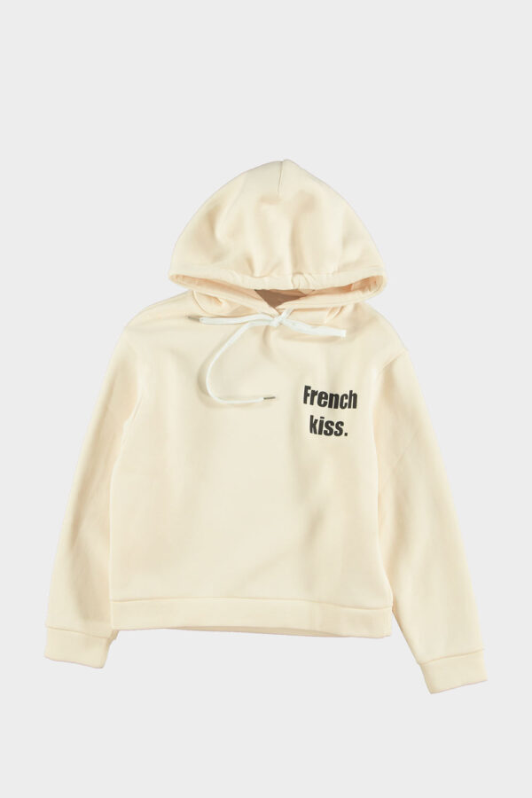 Crèmekleurige Hoodie French Kiss - Afbeelding 3