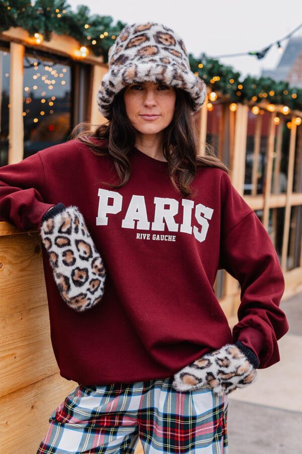 Burgundy sweater Paris - Afbeelding 2