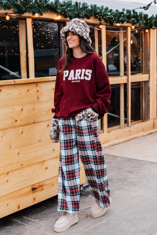 Burgundy sweater Paris - Afbeelding 3