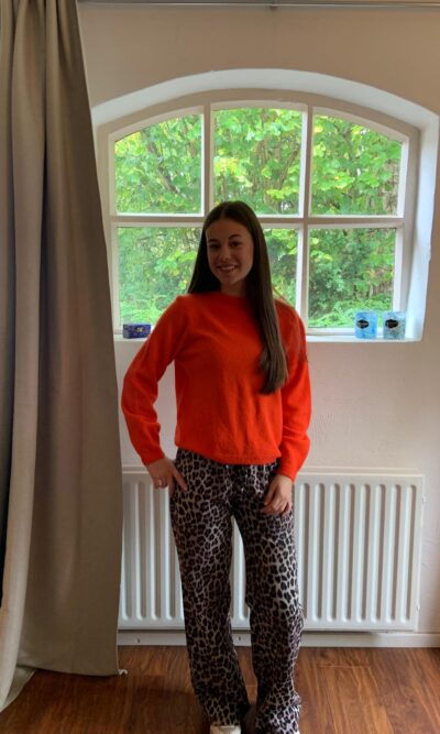 Soft fine trui oranje