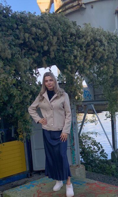 Navy satijnen midi-rok