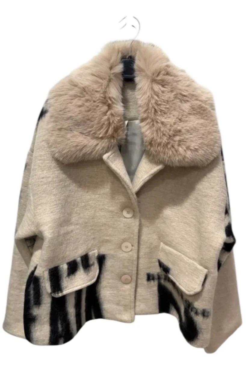 Wollen jas beige - Afbeelding 3