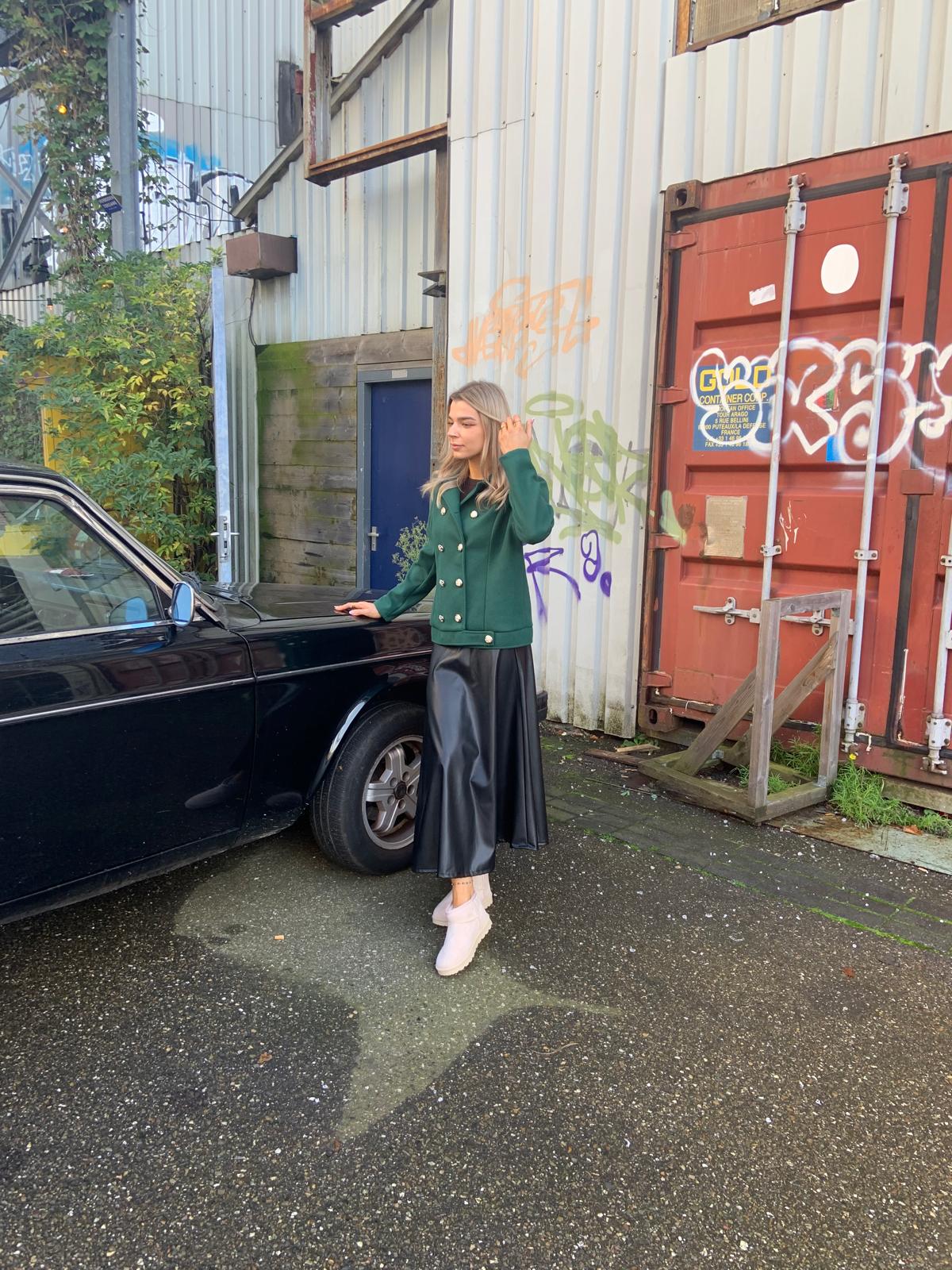 Rok leatherlook zwart - Afbeelding 2