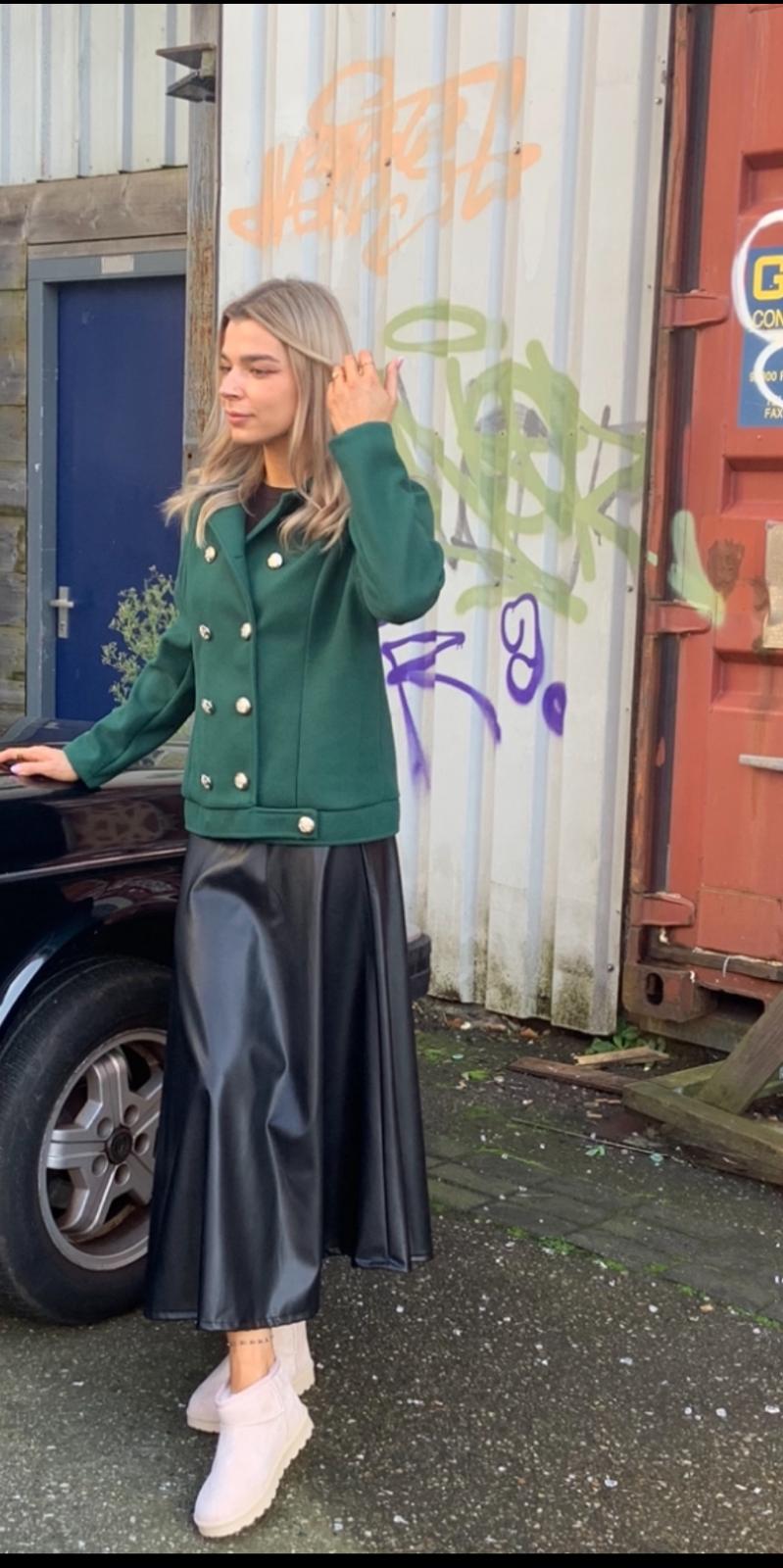 Rok leatherlook zwart