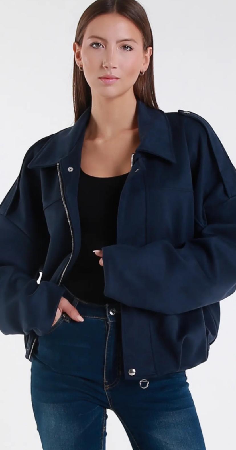 Oversized suèdelook jasje